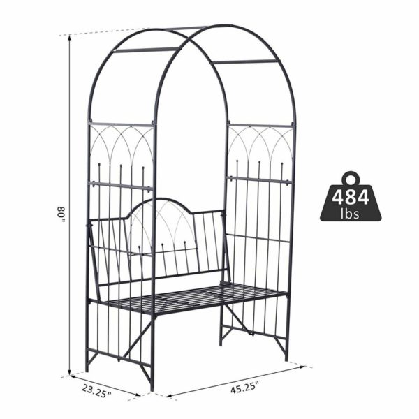 Metal Arbor with Bench - Image 8
